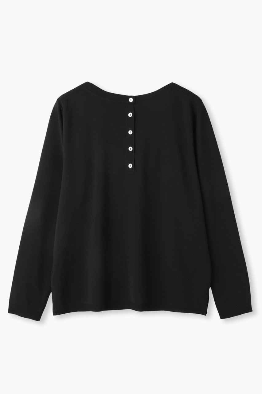【レリル/lelill】のハイテク2WAYバスクニット インテリア・キッズ・メンズ・レディースファッション・服の通販 founy(ファウニー) 　ファッション　Fashion　レディースファッション　Fashion for Women　トップス・カットソー　Cut & Sew Tops　ニット　Knit Tops & Sweaters　カジュアルプルオーバー・ニットトップス　Pullovers & Knit Tops / Casual Pullovers　シンプル　Simple, Minimal　スリット　Slit, Slit Detail　バスク　Basque, Basque Style　春　Spring　ブラック|ID: prp329100004894126 ipo3291000000036584222