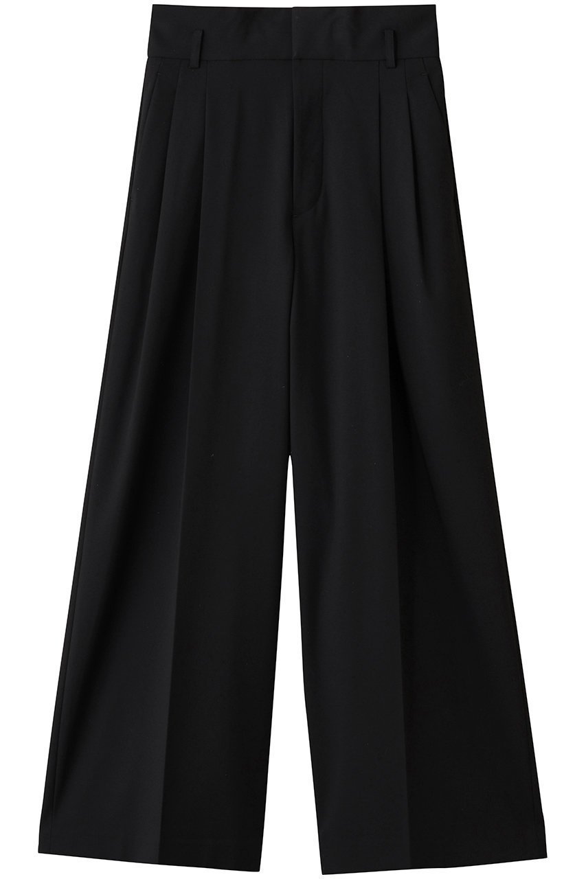【アンクレイヴ/uncrave】のTRツイル ワイドトラウザー インテリア・キッズ・メンズ・レディースファッション・服の通販 founy(ファウニー) 　ファッション　Fashion　レディースファッション　Fashion for Women　パンツ　Pants & Trousers　ジャケット　Jacket, Outerwear　ツイル　Twist, Twisted Detail　フロント　Front, Front Design　ベーシック　Basic, Essential　ブラック|ID: prp329100004894132 ipo3291000000036584268