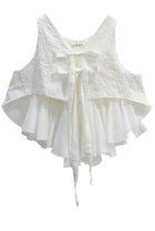 【アユーシ/AAYUSHI】のランダムギャザーバックフリルベスト ホワイト|ID:prp329100004894138