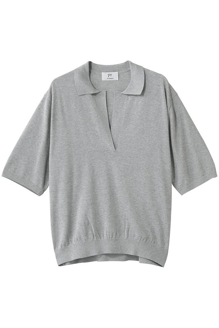 【プルミエ アロンディスモン/1er Arrondissement】のスキッパーショートスリーブニット インテリア・キッズ・メンズ・レディースファッション・服の通販 founy(ファニー) https://founy.com/ ファッション Fashion レディースファッション Fashion for Women トップス・カットソー Cut & Sew Tops ニット Knit Tops & Sweaters カジュアルプルオーバー・ニットトップス Pullovers & Knit Tops / Casual Pullovers スキッパー Skipper, Open Collar デコルテ Décolleté, Neckline デニム Denim, Jeans Material エレガント 上品 Elegant |ID: prp329100004894149 ipo3291000000037239864