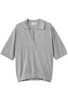 【プルミエ アロンディスモン/1er Arrondissement】のスキッパーショートスリーブニット トップグレー|ID: prp329100004894149 ipo3291000000037239865