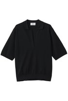 【プルミエ アロンディスモン/1er Arrondissement】のスキッパーショートスリーブニット ブラック|ID: prp329100004894149 ipo3291000000037239866
