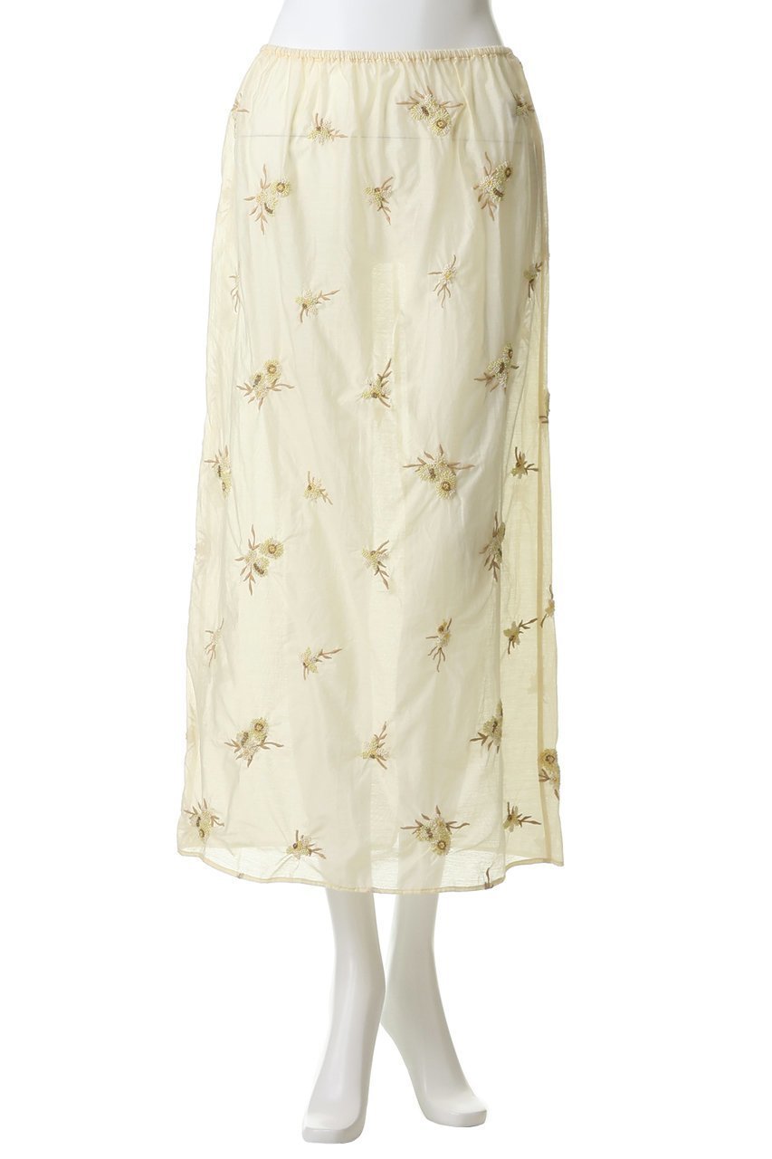 【カレンソロジー/Curensology】のフラワービーズスカート 人気、トレンドファッション・服の通販 founy(ファニー) 　ファッション　Fashion　レディースファッション　Fashion for Women　スカート　Skirts　ロングスカート　Long Skirts / Maxi & Midi Skirts　タイトスカート　Pencil Skirt, Tight Skirt　デニム　Denim, Jeans Material　フェミニン　Feminine, Girly　フラワー　Flower, Floral　モチーフ　Motif, Design Theme　ランダム　Random, Irregular　ロング　Long, Long-Length　other-2|ID: prp329100004894155 ipo3291000000036584456