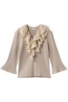 【アナイ/ANAYI】のルーシュ付カーディガン ベージュ|ID: prp329100004894167 ipo3291000000036874663