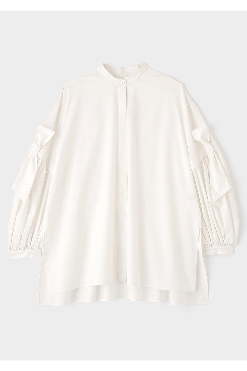 【ル フィル/LE PHIL】のSOLOTEXブロードリボンブラウス インテリア・キッズ・メンズ・レディースファッション・服の通販 founy(ファニー) 　ファッション　Fashion　レディースファッション　Fashion for Women　トップス・カットソー　Cut & Sew Tops　シャツ・ブラウス・オフィスカジュアル　Elegant Blouses & Button-Ups　クッション　Cushion, Throw Pillow　シンプル　Simple, Minimal　ストレッチ　Stretch, Stretchy Fabric　スリーブ　Sleeve, Long Sleeve / Short Sleeve　ドレープ　Drape, Draping Fabric　定番　Standard, Basic Item　バランス　Balance, Style Balance　ビッグ　Big, Oversized　フェミニン　Feminine, Girly　フォルム　Silhouette, Form　フロント　Front, Front Design　ミックス　Mix, Mixed Style　リボン　Ribbon, Bow　リラックス　Relax, Relaxed Fit　ロング　Long, Long-Length　再入荷　Restock / Back in Stock　ホワイト|ID: prp329100004894221 ipo3291000000036895755