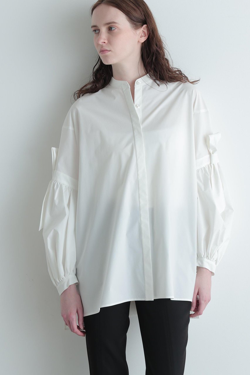 【ル フィル/LE PHIL】のSOLOTEXブロードリボンブラウス 人気、トレンドファッション・服の通販 founy(ファニー) 　ファッション　Fashion　レディースファッション　Fashion for Women　トップス・カットソー　Cut & Sew Tops　シャツ・ブラウス・オフィスカジュアル　Elegant Blouses & Button-Ups　クッション　Cushion, Throw Pillow　シンプル　Simple, Minimal　ストレッチ　Stretch, Stretchy Fabric　スリーブ　Sleeve, Long Sleeve / Short Sleeve　ドレープ　Drape, Draping Fabric　定番　Standard, Basic Item　バランス　Balance, Style Balance　ビッグ　Big, Oversized　フェミニン　Feminine, Girly　フォルム　Silhouette, Form　フロント　Front, Front Design　ミックス　Mix, Mixed Style　リボン　Ribbon, Bow　リラックス　Relax, Relaxed Fit　ロング　Long, Long-Length　再入荷　Restock / Back in Stock　other-2|ID: prp329100004894221 ipo3291000000036895758