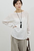 【ガリャルダガランテ/GALLARDAGALANTE】の(手洗い可)ラウンドTガーゼブラウス オフホワイト|ID:prp329100004894228