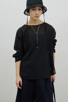 【ガリャルダガランテ/GALLARDAGALANTE】の(手洗い可)ラウンドTガーゼブラウス ブラック|ID:prp329100004894228