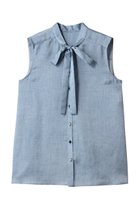 【アナイ/ANAYI】のデニムプリントボウタイブラウス 人気、トレンドファッション・服の通販 founy(ファニー) ファッション Fashion レディースファッション Fashion for Women トップス・カットソー Cut & Sew Tops キャミソール&ノースリーブ Camisoles & Sleeveless Tops シャツ・ブラウス・オフィスカジュアル Elegant Blouses & Button-Ups デニム Denim, Jeans Material ノースリーブ Sleeveless, No-Sleeve リボン Ribbon, Bow リラックス Relax, Relaxed Fit エレガント 上品 Elegant thumbnail サックス|ID: prp329100004894243 ipo3291000000036585170