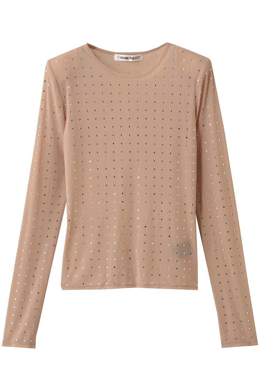 【プランク プロジェクト/PRANK PROJECT】のストーンメッシュスキントップ / Stone Mesh Skin Top インテリア・キッズ・メンズ・レディースファッション・服の通販 founy(ファニー) 　ファッション　Fashion　レディースファッション　Fashion for Women　トップス・カットソー　Cut & Sew Tops　シャツ・ブラウス・オフィスカジュアル　Elegant Blouses & Button-Ups　ストーン　Stone, Gem-Like　スリーブ　Sleeve, Long Sleeve / Short Sleeve　メッシュ　Mesh, Net Fabric　ロング　Long, Long-Length　BGE(ベージュ)|ID: prp329100004894293 ipo3291000000036585563