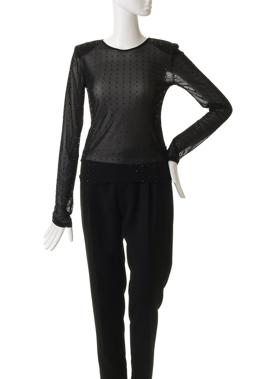 【プランク プロジェクト/PRANK PROJECT】のストーンメッシュスキントップ / Stone Mesh Skin Top 人気、トレンドファッション・服の通販 founy(ファニー) 　ファッション　Fashion　レディースファッション　Fashion for Women　トップス・カットソー　Cut & Sew Tops　シャツ・ブラウス・オフィスカジュアル　Elegant Blouses & Button-Ups　ストーン　Stone, Gem-Like　スリーブ　Sleeve, Long Sleeve / Short Sleeve　メッシュ　Mesh, Net Fabric　ロング　Long, Long-Length　other-2|ID: prp329100004894293 ipo3291000000036585564