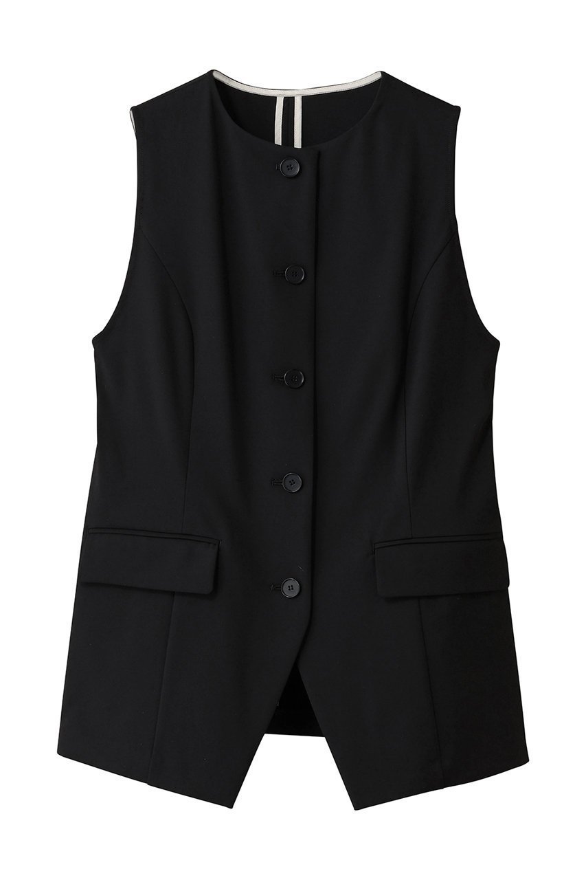 【アンクレイヴ/uncrave】のTRツイル ジレブラウス インテリア・キッズ・メンズ・レディースファッション・服の通販 founy(ファニー) 　ファッション　Fashion　レディースファッション　Fashion for Women　アウター　Coat / Outerwear Collection　トップス・カットソー　Cut & Sew Tops　キャミソール&ノースリーブ　Camisoles & Sleeveless Tops　シャツ・ブラウス・オフィスカジュアル　Elegant Blouses & Button-Ups　ベスト&ジレ / 重ね着スタイル　Vests & Gilets　ジャケット　Jacket, Outerwear　ツイル　Twist, Twisted Detail　ノースリーブ　Sleeveless, No-Sleeve　パイピング　Piping, Trim Design　フロント　Front, Front Design　ブラック|ID: prp329100004894301 ipo3291000000036585631