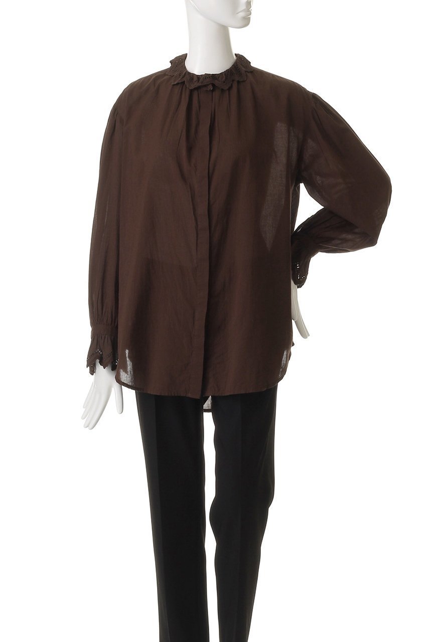 【エリオポール/heliopole】の【normment】スカラップエンブロイダリーフリルブラウス 人気、トレンドファッション・服の通販 founy(ファニー) ファッション Fashion レディースファッション Fashion for Women トップス・カットソー Cut & Sew Tops シャツ・ブラウス・オフィスカジュアル Elegant Blouses & Button-Ups ショート Short, Short Length スリーブ Sleeve, Long Sleeve / Short Sleeve デニム Denim, Jeans Material バランス Balance, Style Balance フリル Frill, Ruffle フレア Flare, Flared フロント Front, Front Design ボトム Bottoms, Lower Wear ミックス Mix, Mixed Style other-2|ID: prp329100004894322 ipo3291000000036585840