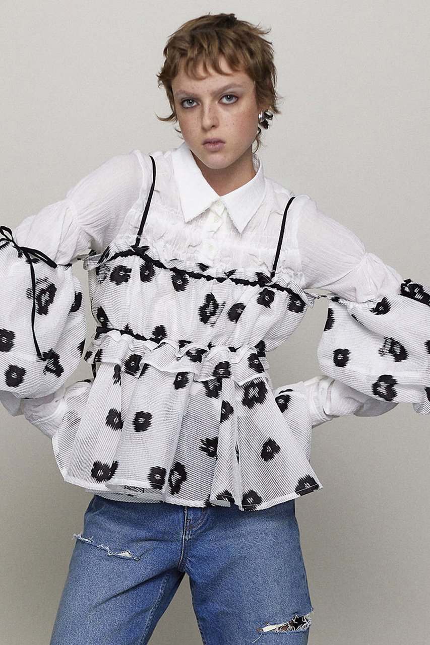 【メゾンスペシャル/MAISON SPECIAL】のSheer Fabric Floral Pattern Multiway Tops/シアーフラワーマルチウェイトップス インテリア・キッズ・メンズ・レディースファッション・服の通販 founy(ファニー) ファッション Fashion レディースファッション Fashion for Women トップス・カットソー Cut & Sew Tops シャツ・ブラウス・オフィスカジュアル Elegant Blouses & Button-Ups シアー Sheer, See-Through ショート Short, Short Length スリーブ Sleeve, Long Sleeve / Short Sleeve セットアップ Set-Up, Coordinated Outfit デニム Denim, Jeans Material リボン Ribbon, Bow おすすめ Recommended / Our Picks エレガント 上品 Elegant WHT(ホワイト)|ID: prp329100004894364 ipo3291000000036586185