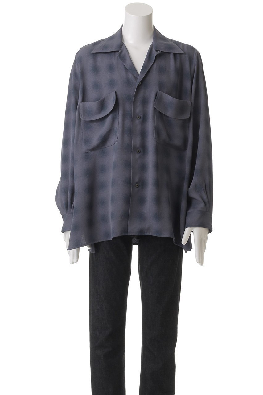 【ヨーク/YOKE】の【UNISEX】BLURRED OMBRE PLAID オープンカラーシャツ 人気、トレンドファッション・服の通販 founy(ファニー) 　ファッション　Fashion　レディースファッション　Fashion for Women　トップス・カットソー　Cut & Sew Tops　シャツ・ブラウス・オフィスカジュアル　Elegant Blouses & Button-Ups　ユニセックス　Unisex, Genderless　おすすめ　Recommended / Our Picks　ジャカード／ジャガード　Jacquard, Woven Pattern　スリット　Slit, Slit Detail　スリーブ　Sleeve, Long Sleeve / Short Sleeve　フラップ　Flap, Flap Pocket　ポケット　Pocket, Pocket Detail　ロング　Long, Long-Length　定番　Standard, Basic Item　other-2|ID: prp329100004894366 ipo3291000000036586203