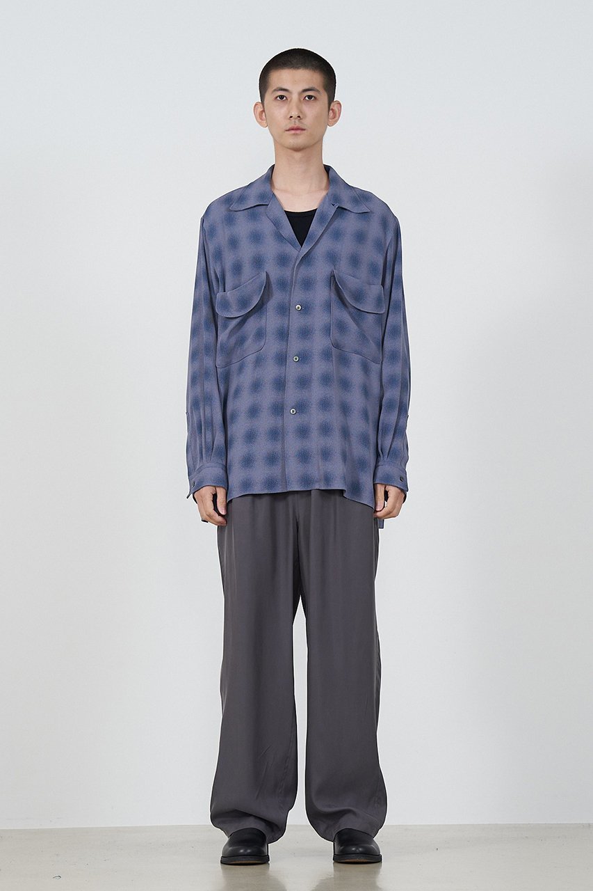 【ヨーク/YOKE】の【UNISEX】BLURRED OMBRE PLAID オープンカラーシャツ 人気、トレンドファッション・服の通販 founy(ファニー) 　ファッション　Fashion　レディースファッション　Fashion for Women　トップス・カットソー　Cut & Sew Tops　シャツ・ブラウス・オフィスカジュアル　Elegant Blouses & Button-Ups　ユニセックス　Unisex, Genderless　おすすめ　Recommended / Our Picks　ジャカード／ジャガード　Jacquard, Woven Pattern　スリット　Slit, Slit Detail　スリーブ　Sleeve, Long Sleeve / Short Sleeve　フラップ　Flap, Flap Pocket　ポケット　Pocket, Pocket Detail　ロング　Long, Long-Length　定番　Standard, Basic Item　other-7|ID: prp329100004894366 ipo3291000000036586208