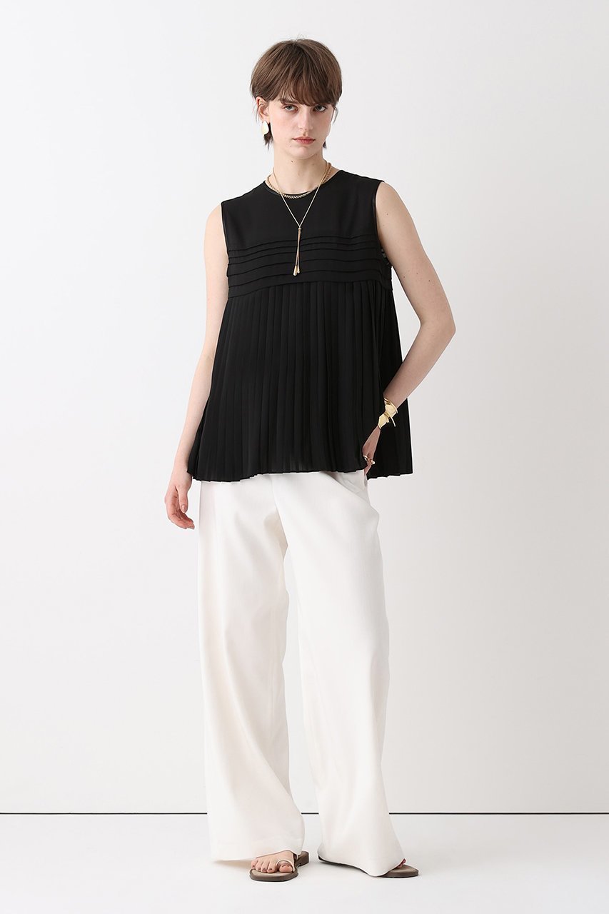 【アルアバイル/allureville】のクロスプリーツブラウス 人気、トレンドファッション・服の通販 founy(ファニー) ファッション Fashion レディースファッション Fashion for Women トップス・カットソー Cut & Sew Tops キャミソール&ノースリーブ Camisoles & Sleeveless Tops シャツ・ブラウス・オフィスカジュアル Elegant Blouses & Button-Ups ジャケット Jacket, Outerwear デニム Denim, Jeans Material ノースリーブ Sleeveless, No-Sleeve ハーフ Half, Half-Length フォーマル Formal, Dressy プリーツ Pleats, Pleated ボトム Bottoms, Lower Wear ボーダー Border, Stripe エレガント 上品 Elegant other-2|ID: prp329100004894417 ipo3291000000036586749