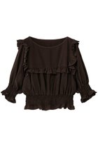 【マルティニーク/martinique】の【CURRENTAGE】ピースダイイングキュプラブラウス 人気、トレンドファッション・服の通販 founy(ファニー) ファッション Fashion レディースファッション Fashion for Women トップス・カットソー Cut & Sew Tops シャツ・ブラウス・オフィスカジュアル Elegant Blouses & Button-Ups キュプラ Cupro, Eco Fabric ショート Short, Short Length スリーブ Sleeve, Long Sleeve / Short Sleeve フリル Frill, Ruffle 夏 Summer 春 Spring S/S・春夏 SS, Spring/Summer, Warm Season thumbnail ブラウン|ID: prp329100004894422 ipo3291000000036586789