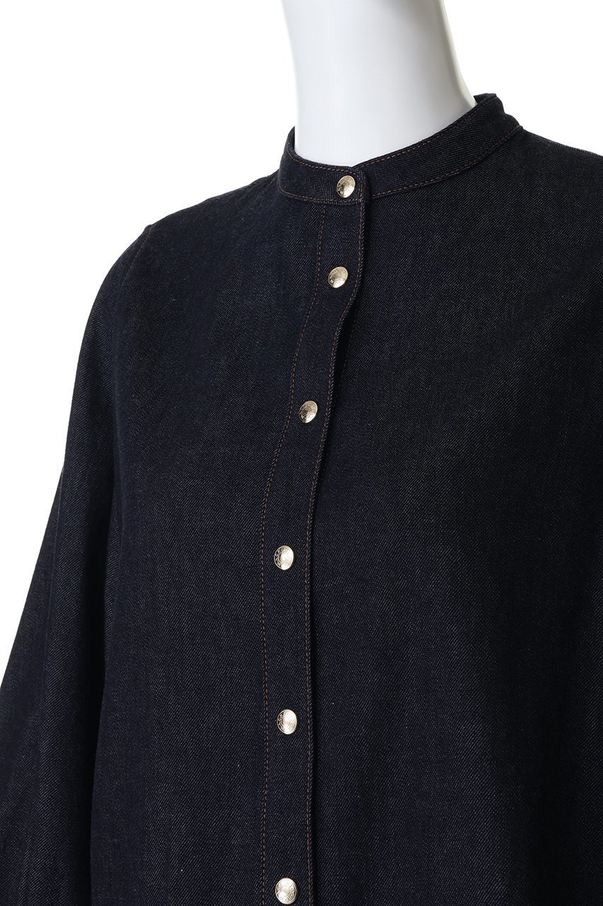 【マッキントッシュ/MACKINTOSH】のTHORNHILL ボリュームスリーブノーカラーデニムシャツ 人気、トレンドファッション・服の通販 founy(ファニー) 　ファッション　Fashion　レディースファッション　Fashion for Women　トップス・カットソー　Cut & Sew Tops　シャツ・ブラウス・オフィスカジュアル　Elegant Blouses & Button-Ups　ボリューム袖・フリルスリーブブラウス　Voluminous & Ruffle Sleeves / Puffy Sleeve Tops　スリーブ　Sleeve, Long Sleeve / Short Sleeve　フロント　Front, Front Design　メタリック　Metallic, Shiny Finish　モダン　Modern, Contemporary　ロング　Long, Long-Length　other-5|ID: prp329100004894430 ipo3291000000036586862