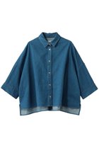 【マッキントッシュ/MACKINTOSH】のWHITELEY BT デニムシャツ 人気、トレンドファッション・服の通販 founy(ファニー) ファッション Fashion レディースファッション Fashion for Women トップス・カットソー Cut & Sew Tops シャツ・ブラウス・オフィスカジュアル Elegant Blouses & Button-Ups ショート Short, Short Length スリーブ Sleeve, Long Sleeve / Short Sleeve デニム Denim, Jeans Material モダン Modern, Contemporary thumbnail グリーンキャスト|ID: prp329100004894431 ipo3291000000036586864