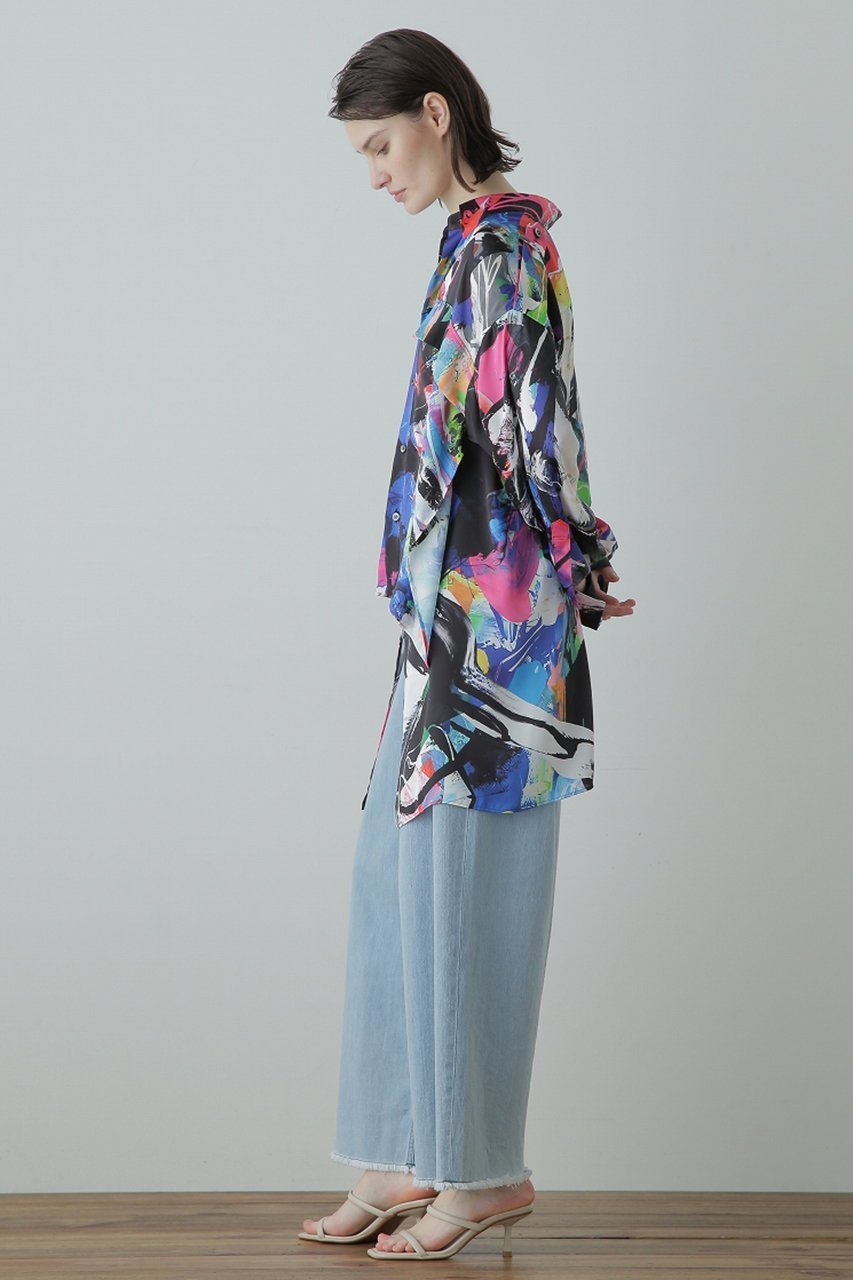 【ヒューエルミュージアム/hueLe Museum】の【STUMBLY】Printed Relaxy Shirt 人気、トレンドファッション・服の通販 founy(ファニー) 　ファッション　Fashion　レディースファッション　Fashion for Women　トップス・カットソー　Cut & Sew Tops　シャツ・ブラウス・オフィスカジュアル　Elegant Blouses & Button-Ups　スリーブ　Sleeve, Long Sleeve / Short Sleeve　プリント　Print, Printed Pattern　ミリタリー　Military, Army Style　ロング　Long, Long-Length　other-4|ID: prp329100004894450 ipo3291000000036587166