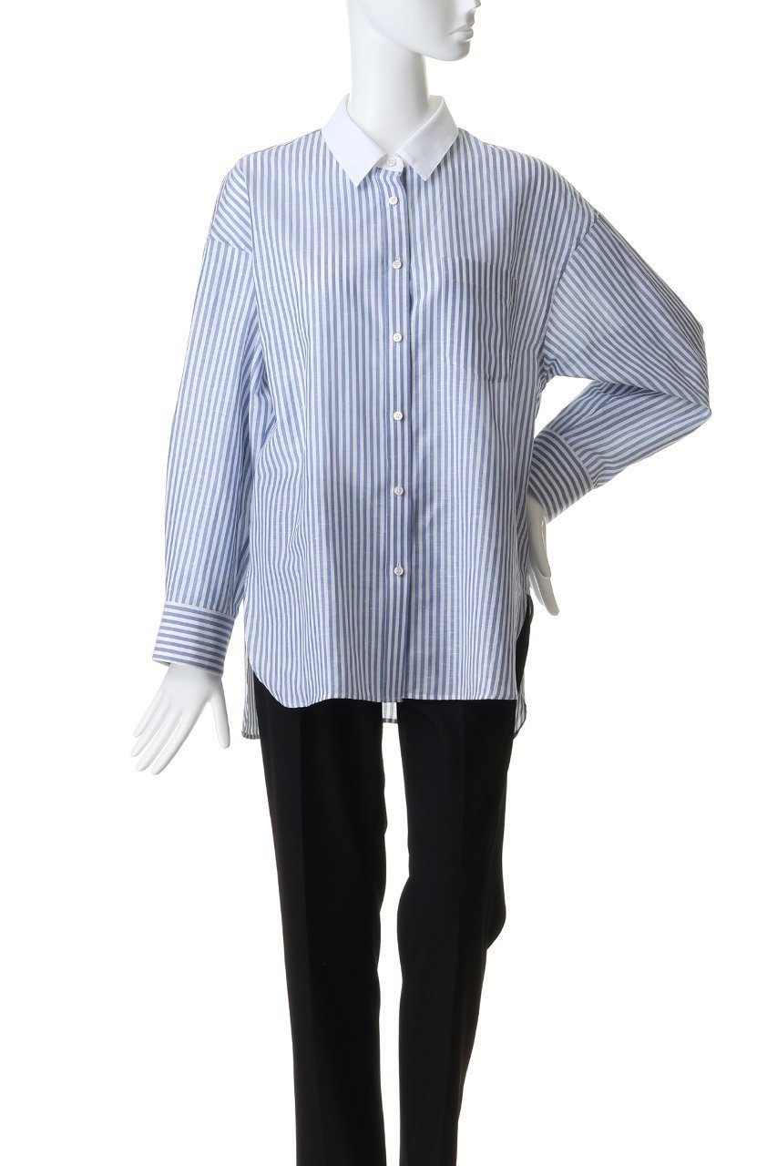 【エブール/ebure】のコットンリネンストライプ クレリックシャツ 人気、トレンドファッション・服の通販 founy(ファニー) ファッション Fashion レディースファッション Fashion for Women トップス・カットソー Cut & Sew Tops シャツ・ブラウス・オフィスカジュアル Elegant Blouses & Button-Ups イタリア Italy シンプル Simple, Minimal スリーブ Sleeve, Long Sleeve / Short Sleeve ボトム Bottoms, Lower Wear リネン Linen, Linen Fabric ロング Long, Long-Length other-2|ID: prp329100004894462 ipo3291000000036587381
