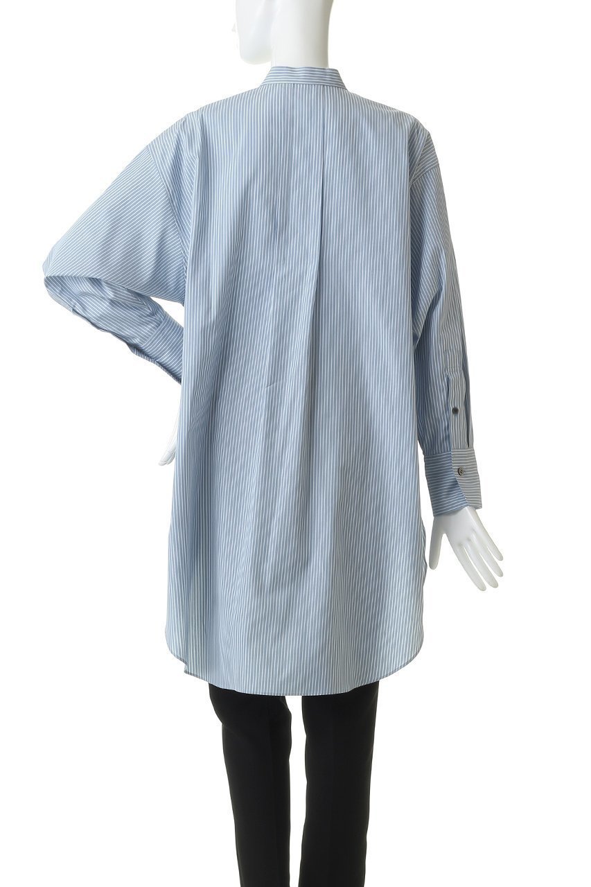 【プレインピープル/PLAIN PEOPLE】のハイカウントストライプバンドカラーシャツ 人気、トレンドファッション・服の通販 founy(ファニー) 　ファッション　Fashion　レディースファッション　Fashion for Women　トップス・カットソー　Cut & Sew Tops　シャツ・ブラウス・オフィスカジュアル　Elegant Blouses & Button-Ups　スリット　Slit, Slit Detail　スリーブ　Sleeve, Long Sleeve / Short Sleeve　チュニック　Tunic, Long Top　ロング　Long, Long-Length　エレガント 上品　Elegant　other-4|ID: prp329100004894467 ipo3291000000036587444