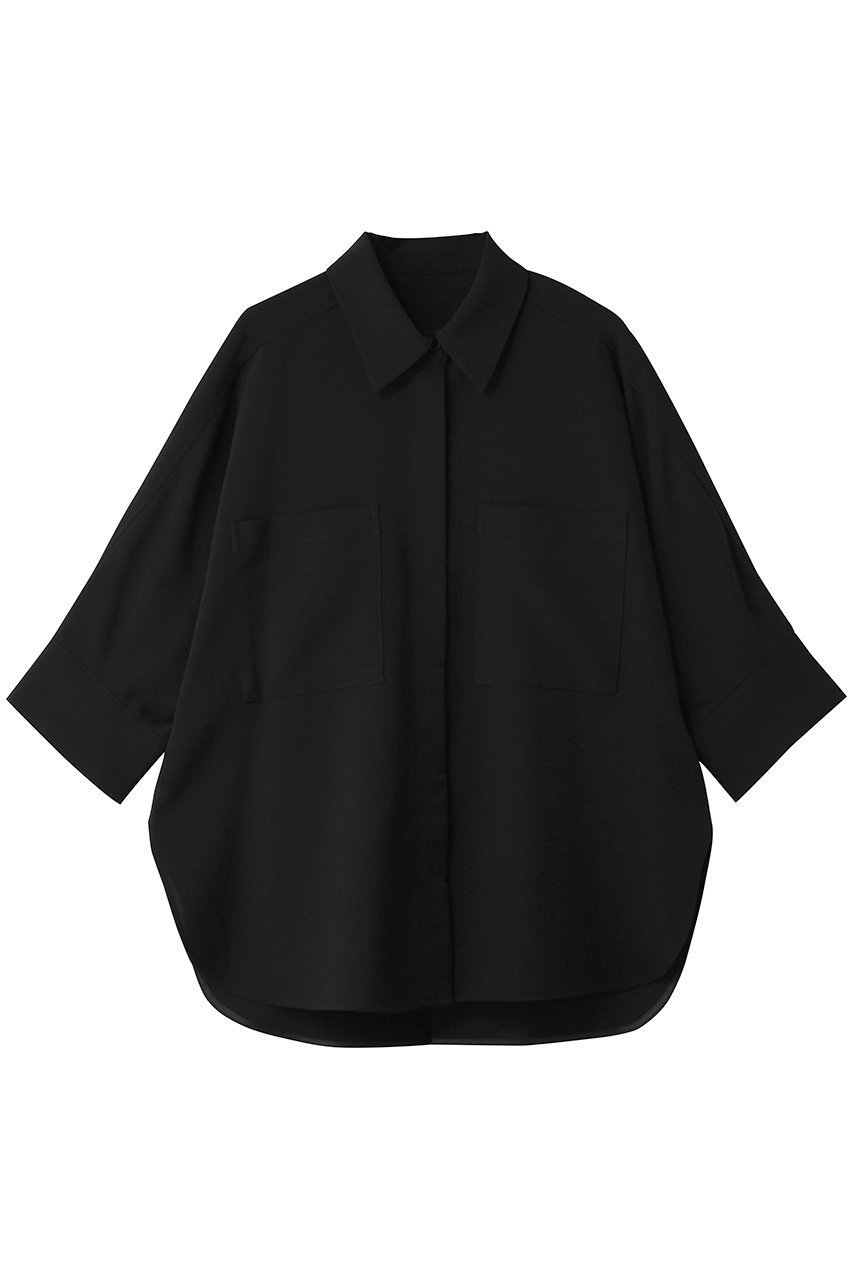 【アンクレイヴ/uncrave】のウォッシャブルドライサップ ドルマンシャツ インテリア・キッズ・メンズ・レディースファッション・服の通販 founy(ファニー) 　ファッション　Fashion　レディースファッション　Fashion for Women　トップス・カットソー　Cut & Sew Tops　シャツ・ブラウス・オフィスカジュアル　Elegant Blouses & Button-Ups　2025年　2025　2025-2026秋冬・A/W　Autumn/Winter 2025–26 AW25–26　ショート　Short, Short Length　スリーブ　Sleeve, Long Sleeve / Short Sleeve　夏　Summer　ブラック(WEB限定カラー)|ID: prp329100004894469 ipo3291000000036587460