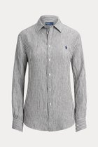 【ラルフローレン/RALPH LAUREN】の【POLO RALPH LAUREN】クラシック フィット ストライプド リネン シャツ 人気、トレンドファッション・服の通販 founy(ファニー) ファッション Fashion レディースファッション Fashion for Women トップス・カットソー Cut & Sew Tops シャツ・ブラウス・オフィスカジュアル Elegant Blouses & Button-Ups クラシック Classic, Timeless Style ストライプ Stripe, Striped Pattern ストレート Straight, Straight Cut スリーブ Sleeve, Long Sleeve / Short Sleeve バランス Balance, Style Balance フィット Fit, Slim Fit プリーツ Pleats, Pleated ボックス Boxy, Box Shape ヨーク Yoke, Yoke Design リネン Linen, Linen Fabric リラックス Relax, Relaxed Fit ロング Long, Long-Length エレガント 上品 Elegant thumbnail ブラック|ID: prp329100004894489 ipo3291000000036587633