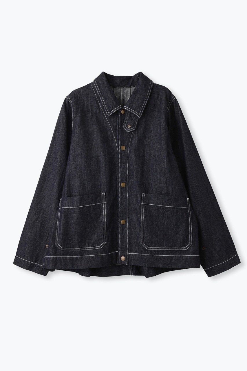 【レリル/lelill】のワークカバーオール インテリア・キッズ・メンズ・レディースファッション・服の通販 founy(ファウニー) 　ファッション　Fashion　レディースファッション　Fashion for Women　アウター　Coat / Outerwear Collection　レディースジャケット・軽アウター　Jackets　ジャケット　Jacket, Outerwear　デニム　Denim, Jeans Material　トレンド　Trend, Trending Now　ドット　Polka Dot, Dot Pattern　パターン　Pattern, Design Print　ワーク　Workwear, Utility Style　インディゴ|ID: prp329100004894519 ipo3291000000036879171