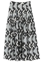 【マルティニーク/martinique】の【l heritage martinique】アールデコ・タイルボリュームスカート ブラック×オフ|ID: prp329100004894525 ipo3291000000036879244