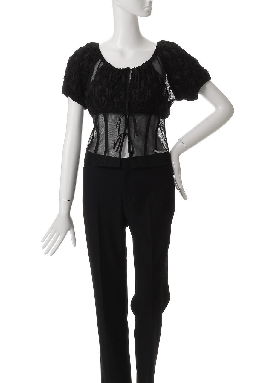 【プランク プロジェクト/PRANK PROJECT】のスモッキングパフトップ / Smocking Puff Top 人気、トレンドファッション・服の通販 founy(ファニー) 　ファッション　Fashion　レディースファッション　Fashion for Women　トップス・カットソー　Cut & Sew Tops　シャツ・ブラウス・オフィスカジュアル　Elegant Blouses & Button-Ups　おすすめ　Recommended / Our Picks　カーゴパンツ　Cargo Pants, Utility Pants　コルセット　Corset, Bustier　コンビ　Combo, Combination Style　シャーリング　Shirring, Ruched　ショート　Short, Short Length　スリーブ　Sleeve, Long Sleeve / Short Sleeve　メッシュ　Mesh, Net Fabric　other-2|ID: prp329100004894537 ipo3291000000036588076