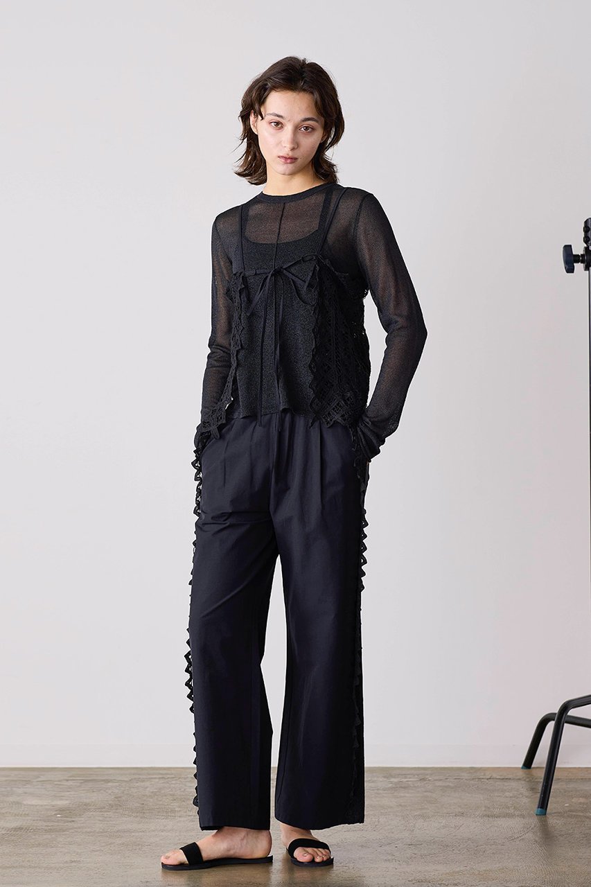 【マリリンムーン/MARILYN MOON】の【SOI-MeME】コードレースキャミソール 人気、トレンドファッション・服の通販 founy(ファニー) 　ファッション　Fashion　レディースファッション　Fashion for Women　トップス・カットソー　Cut & Sew Tops　キャミソール&ノースリーブ　Camisoles & Sleeveless Tops　シャツ・ブラウス・オフィスカジュアル　Elegant Blouses & Button-Ups　ロングTシャツ・Tシャツ　Longline T-Shirts & Tees　カットソー・ベーシックTシャツ　Cut-and-Sewn Tops / Stretch Tees & Basics　キャミソール　Camisole, Spaghetti Strap Top　タンク　Tank Top, Sleeveless Top　ドレープ　Drape, Draping Fabric　リボン　Ribbon, Bow　レース　Lace, Lace Fabric　other-8|ID: prp329100004894548 ipo3291000000036588209