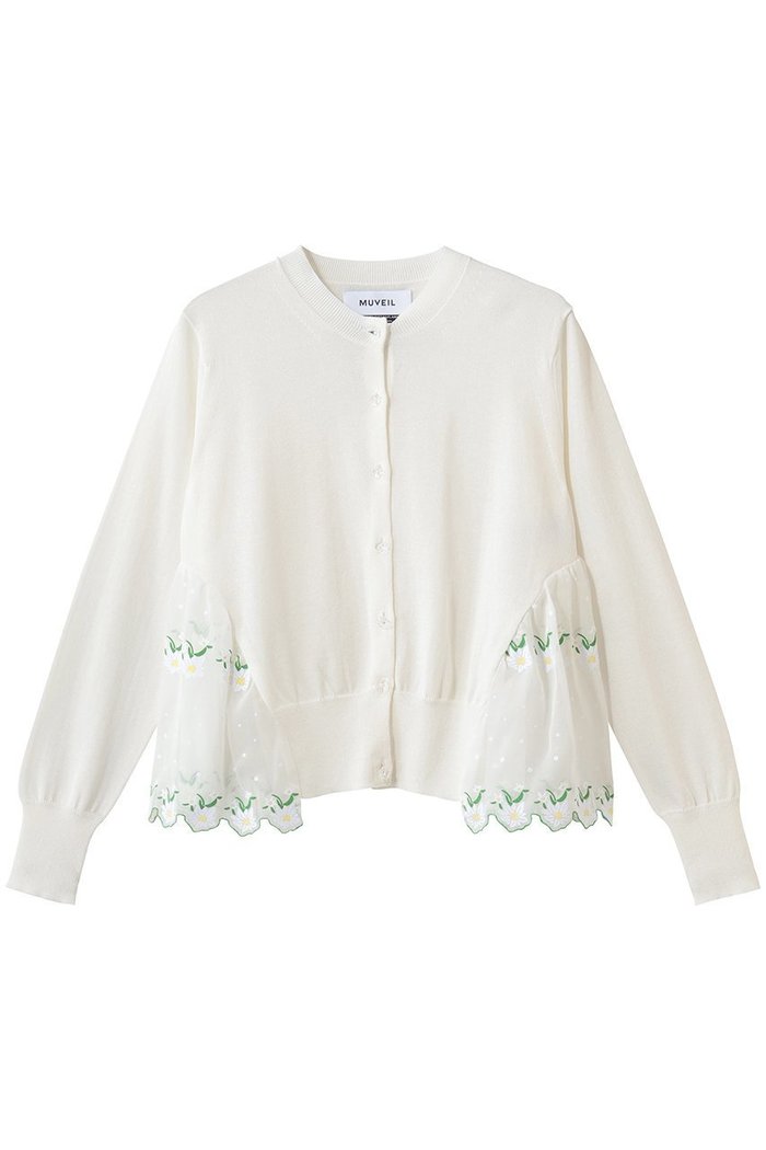 【ミュベール/MUVEIL】のエーデルワイスプリントカーディガン インテリア・キッズ・メンズ・レディースファッション・服の通販 founy(ファウニー) https://founy.com/ ファッション Fashion レディースファッション Fashion for Women トップス・カットソー Cut & Sew Tops ニット Knit Tops & Sweaters カーディガン・羽織り Layered Style Cardigans カーディガン Cardigan, Knitwear ドッキング Docking, Mixed Material ハンカチ Handkerchief, Hanky フラワー Flower, Floral プリント Print, Printed Pattern エレガント 上品 Elegant 夏 Summer 春 Spring S/S・春夏 SS, Spring/Summer, Warm Season |ID: prp329100004894571 ipo3291000000036588408