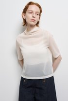 【ランバン オン ブルー/LANVIN en Bleu】のシアーハーフスリーブカットソー 人気、トレンドファッション・服の通販 founy(ファニー) ファッション Fashion レディースファッション Fashion for Women トップス・カットソー Cut & Sew Tops シャツ・ブラウス・オフィスカジュアル Elegant Blouses & Button-Ups ロングTシャツ・Tシャツ Longline T-Shirts & Tees カットソー・ベーシックTシャツ Cut-and-Sewn Tops / Stretch Tees & Basics ショート Short, Short Length シンプル Simple, Minimal ジョーゼット Georgette, Semi-Sheer Fabric スリット Slit, Slit Detail スリーブ Sleeve, Long Sleeve / Short Sleeve ドレープ Drape, Draping Fabric ハイネック High Neck, Mock Neck ファブリック Fabric, Textile エレガント 上品 Elegant 再入荷 Restock / Back in Stock thumbnail オフ|ID: prp329100004894598 ipo3291000000036588626