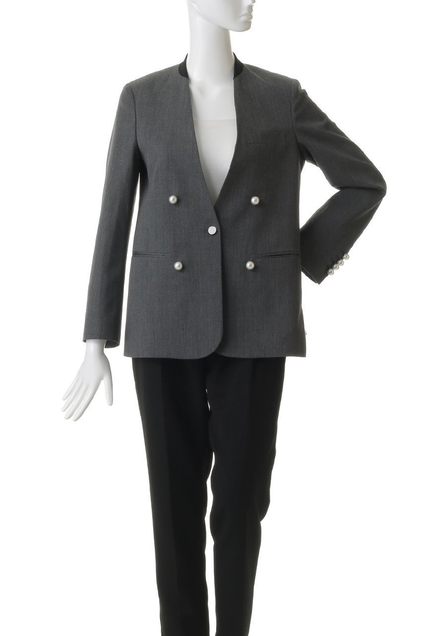 【チノ/CINOH】の【BLACK FORMAL】GRAY ノーカラー ジャケット 大人の最旬トレンドファッション＆コーディネート founy(ファウニー) 　ファッション　Fashion　レディースファッション　Fashion for Women　アウター　Coat / Outerwear Collection　レディースジャケット・軽アウター　Jackets　ノーカラージャケット / シンプル上品コーデ　Collarless Jackets　ジャケット　Jacket, Outerwear　パール　Pearl, Pearl Accent　フォーマル　Formal, Dressy　マニッシュ　Mannish, Boyish　エレガント 上品　Elegant　other-2|ID: prp329100004894613 ipo3291000000036588821