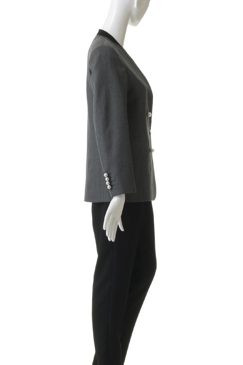 【チノ/CINOH】の【BLACK FORMAL】GRAY ノーカラー ジャケット 大人の最旬トレンドファッション＆コーディネート founy(ファウニー) 　ファッション　Fashion　レディースファッション　Fashion for Women　アウター　Coat / Outerwear Collection　レディースジャケット・軽アウター　Jackets　ノーカラージャケット / シンプル上品コーデ　Collarless Jackets　ジャケット　Jacket, Outerwear　パール　Pearl, Pearl Accent　フォーマル　Formal, Dressy　マニッシュ　Mannish, Boyish　エレガント 上品　Elegant　other-3|ID: prp329100004894613 ipo3291000000036588822