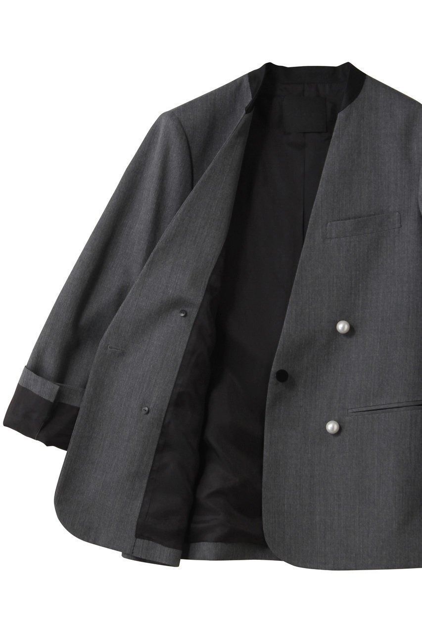 【チノ/CINOH】の【BLACK FORMAL】GRAY ノーカラー ジャケット 大人の最旬トレンドファッション＆コーディネート founy(ファウニー) 　ファッション　Fashion　レディースファッション　Fashion for Women　アウター　Coat / Outerwear Collection　レディースジャケット・軽アウター　Jackets　ノーカラージャケット / シンプル上品コーデ　Collarless Jackets　ジャケット　Jacket, Outerwear　パール　Pearl, Pearl Accent　フォーマル　Formal, Dressy　マニッシュ　Mannish, Boyish　エレガント 上品　Elegant　other-6|ID: prp329100004894613 ipo3291000000036588825