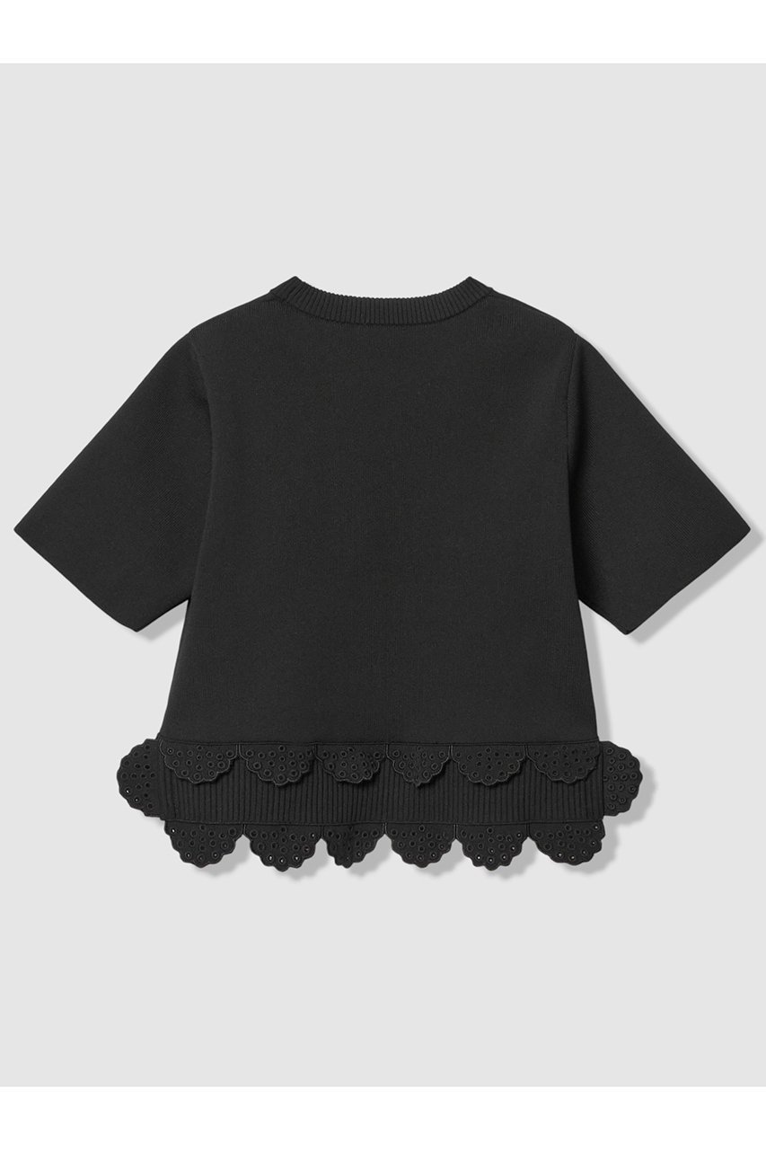 【アルアバイル/allureville】の【LOULOU WILLOUGHBY】パンチングスカラプルオーバー 大人の最旬トレンドファッション＆コーディネート founy(ファウニー) 　ファッション　Fashion　レディースファッション　Fashion for Women　トップス・カットソー　Cut & Sew Tops　ニット　Knit Tops & Sweaters　カジュアルプルオーバー・ニットトップス　Pullovers & Knit Tops / Casual Pullovers　コンパクト　Compact, Small Size　スカラップ　Scallop, Scalloped Edge　スリット　Slit, Slit Detail　トレンド　Trend, Trending Now　レース　Lace, Lace Fabric　今季　This Season, Current Season　半袖　Short Sleeve, Half Sleeve　other-2|ID: prp329100004894620 ipo3291000000036929545