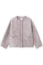 【エブール/ebure】のブルーネオンツイード ノーカラージャケット 人気、トレンドファッション・服の通販 founy(ファニー) ファッション Fashion レディースファッション Fashion for Women アウター Coat / Outerwear Collection レディースジャケット・軽アウター Jackets ノーカラージャケット / シンプル上品コーデ Collarless Jackets おすすめ Recommended / Our Picks オレンジ Orange クラシック Classic, Timeless Style ジャケット Jacket, Outerwear ツイード Twill, Twill Weave デニム Denim, Jeans Material ネオン Neon, Neon Color パッチ Patch, Appliqué ポケット Pocket, Pocket Detail モダン Modern, Contemporary 春 Spring thumbnail ライトブルー|ID: prp329100004894645 ipo3291000000036589078