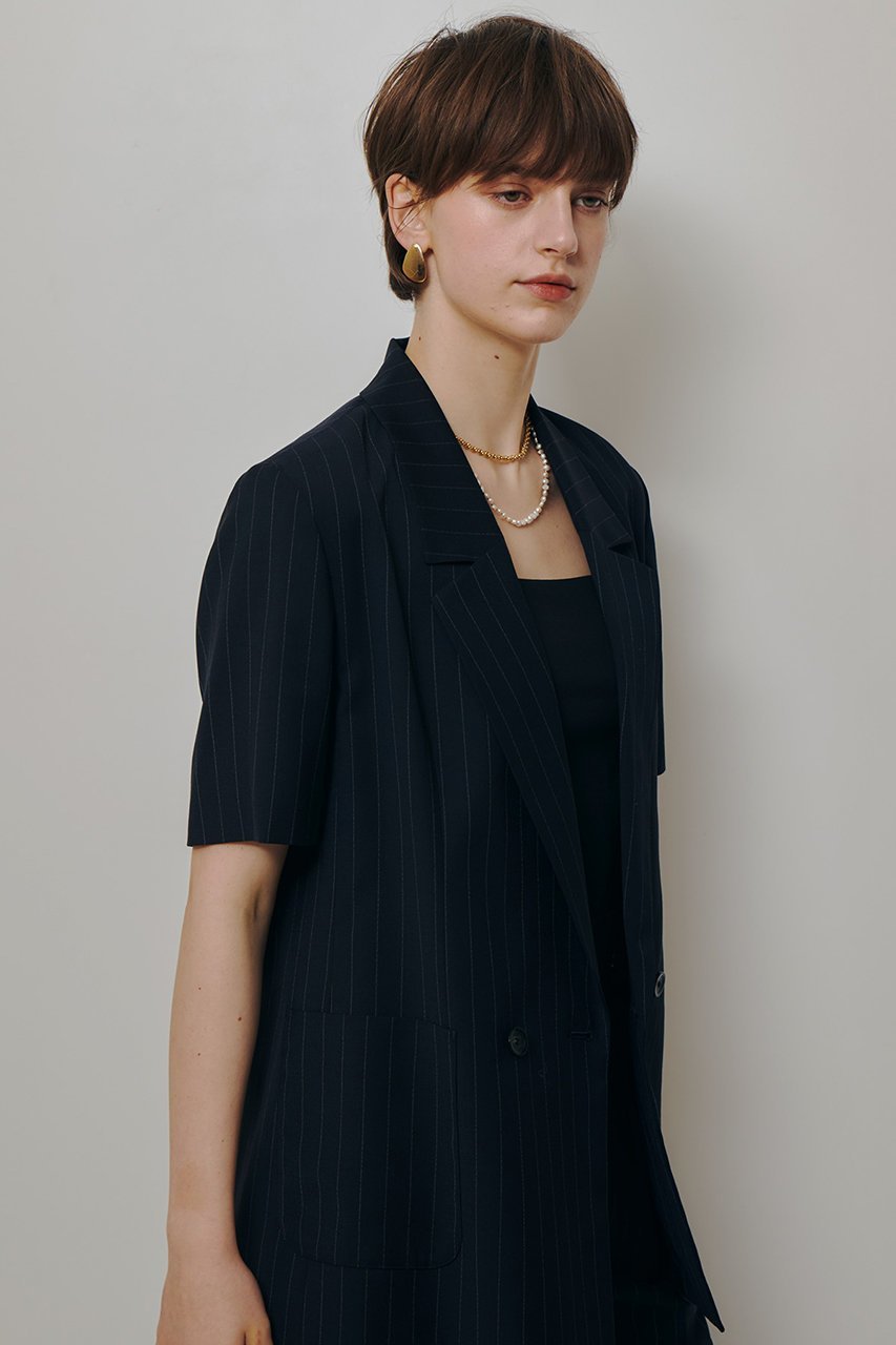 【アルアバイル/allureville】のTWストライプハーフスリーブジャケット 人気、トレンドファッション・服の通販 founy(ファニー) 　ファッション　Fashion　レディースファッション　Fashion for Women　アウター　Coat / Outerwear Collection　レディースジャケット・軽アウター　Jackets　サマー　Summer, Summer Style　ジャケット　Jacket, Outerwear　ストライプ　Stripe, Striped Pattern　ダブル　Double, Double-Breasted　半袖　Short Sleeve, Half Sleeve　新作・新入荷　New Arrivals / New In　other-3|ID: prp329100004894664 ipo3291000000036589340