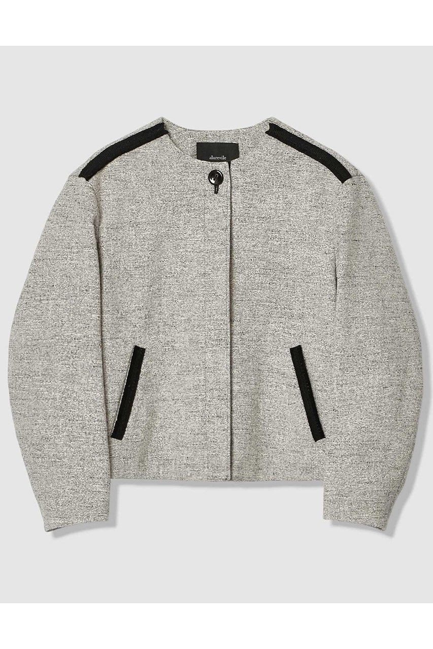 【アルアバイル/allureville】のミックスツイードノーカラージャケット 大人の最旬トレンドファッション＆コーディネート founy(ファウニー) 　ファッション　Fashion　レディースファッション　Fashion for Women　アウター　Coat / Outerwear Collection　レディースジャケット・軽アウター　Jackets　ノーカラージャケット / シンプル上品コーデ　Collarless Jackets　ジャケット　Jacket, Outerwear　ツイード　Twill, Twill Weave　フリンジ　Fringe, Tassel　ポケット　Pocket, Pocket Detail　エレガント 上品　Elegant　再入荷　Restock / Back in Stock　無地　Plain, Solid Color　 other-1|ID: prp329100004894667 ipo3291000000036589361