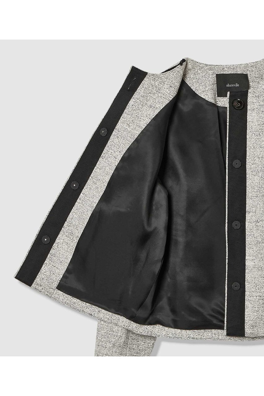 【アルアバイル/allureville】のミックスツイードノーカラージャケット 大人の最旬トレンドファッション＆コーディネート founy(ファウニー) 　ファッション　Fashion　レディースファッション　Fashion for Women　アウター　Coat / Outerwear Collection　レディースジャケット・軽アウター　Jackets　ノーカラージャケット / シンプル上品コーデ　Collarless Jackets　ジャケット　Jacket, Outerwear　ツイード　Twill, Twill Weave　フリンジ　Fringe, Tassel　ポケット　Pocket, Pocket Detail　エレガント 上品　Elegant　再入荷　Restock / Back in Stock　無地　Plain, Solid Color　other-6|ID: prp329100004894667 ipo3291000000036589368
