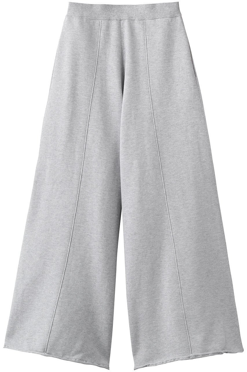 【アンクレイヴ/uncrave】のスウェットライクニット パンツ インテリア・キッズ・メンズ・レディースファッション・服の通販 founy(ファウニー) 　ファッション　Fashion　レディースファッション　Fashion for Women　パンツ　Pants & Trousers　センター　Center, Center Line　フレア　Flare, Flared　ワイド　Wide, Wide Fit　TOPグレー|ID: prp329100004894669 ipo3291000000036589391