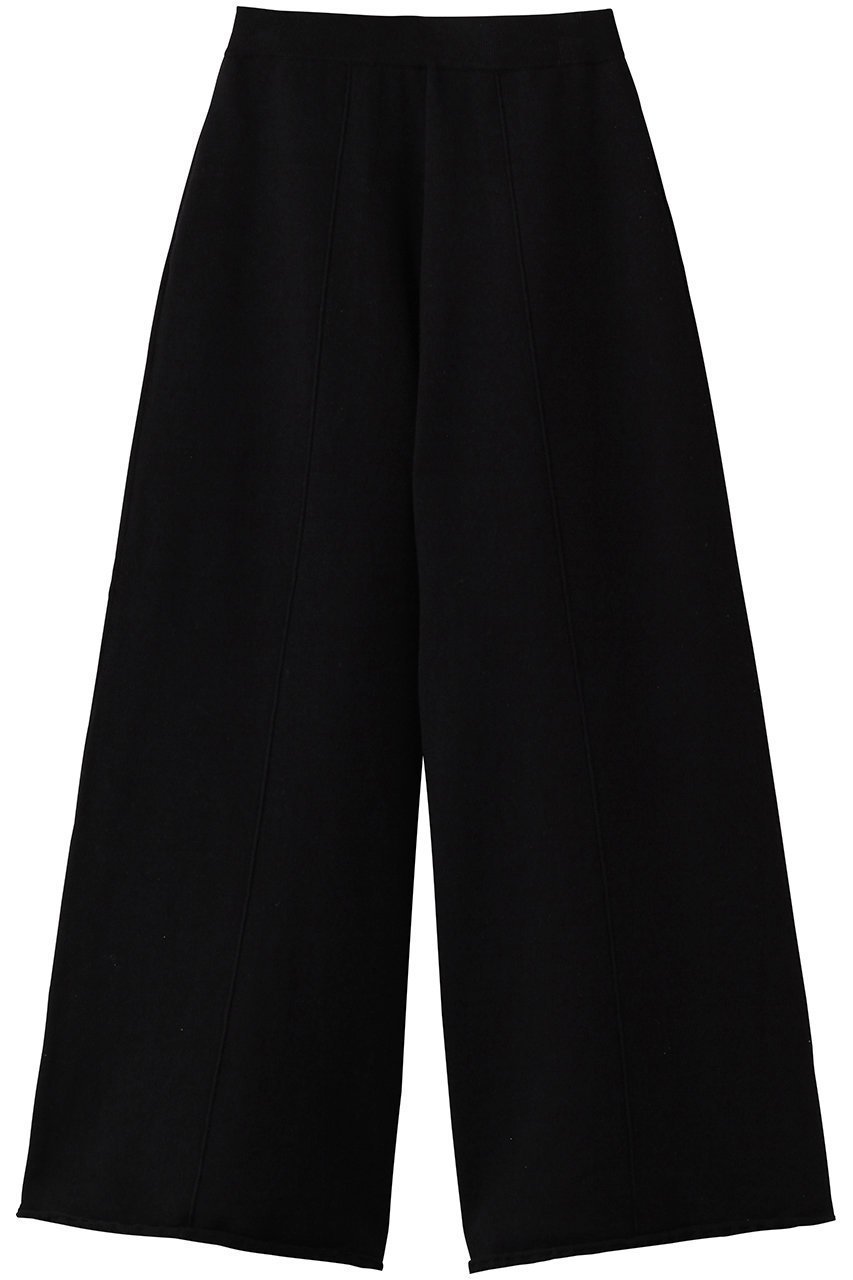 【アンクレイヴ/uncrave】のスウェットライクニット パンツ インテリア・キッズ・メンズ・レディースファッション・服の通販 founy(ファウニー) 　ファッション　Fashion　レディースファッション　Fashion for Women　パンツ　Pants & Trousers　センター　Center, Center Line　フレア　Flare, Flared　ワイド　Wide, Wide Fit　ブラック|ID: prp329100004894669 ipo3291000000036589392