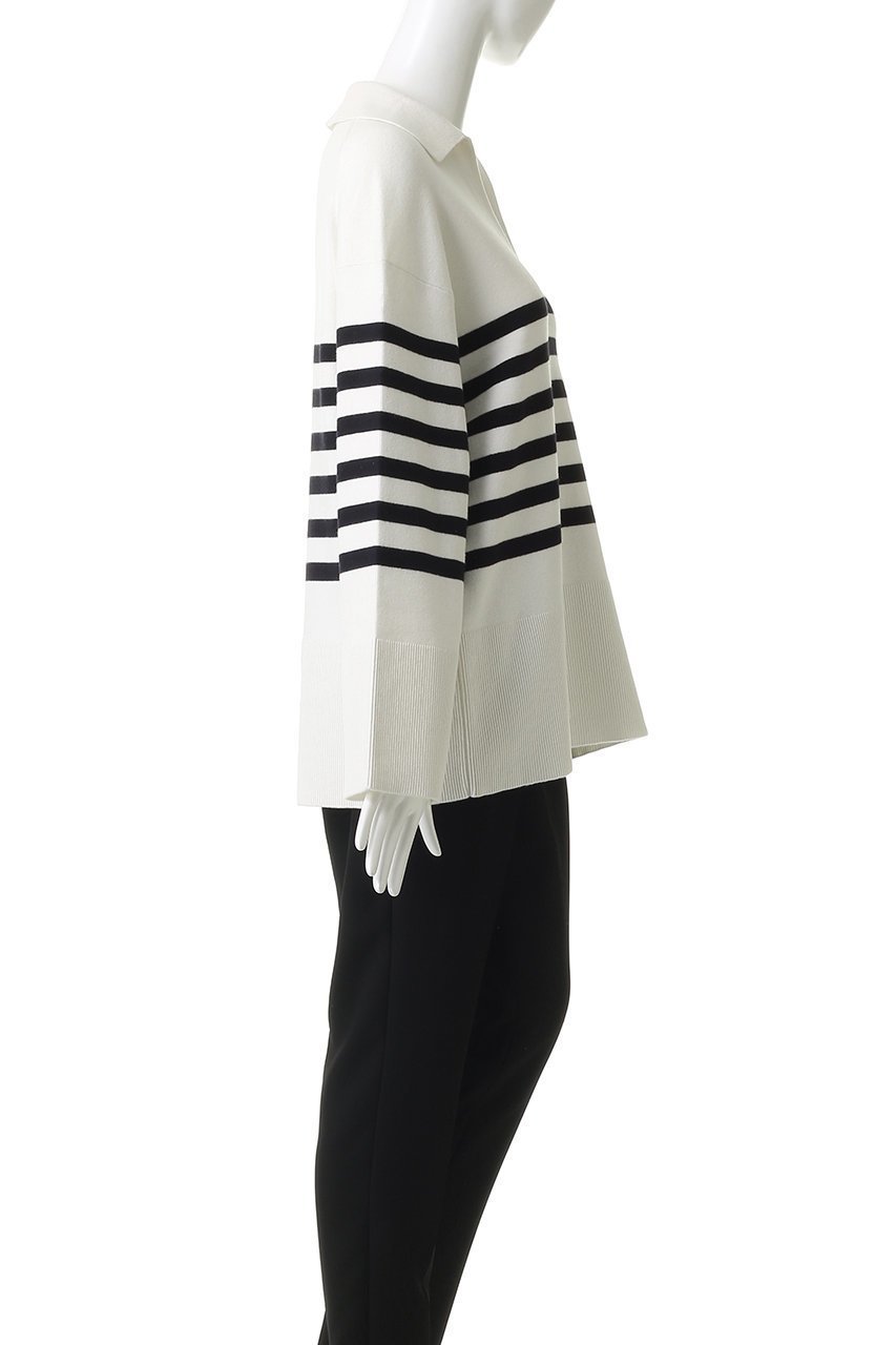 【アンクレイヴ/uncrave】のスウェットライクニット スキッパートップス 人気、トレンドファッション・服の通販 founy(ファニー) ファッション Fashion レディースファッション Fashion for Women トップス・カットソー Cut & Sew Tops ニット Knit Tops & Sweaters シャツ・ブラウス・オフィスカジュアル Elegant Blouses & Button-Ups レディースパーカー・カジュアルフーディー Casual Hoodies & Sweatshirts ロングTシャツ・Tシャツ Longline T-Shirts & Tees スウェット・クルーネックトップス Sweatshirts & Crewnecks / Relaxed Fit Sweat Tops カットソー・ベーシックTシャツ Cut-and-Sewn Tops / Stretch Tees & Basics スキッパー Skipper, Open Collar スリーブ Sleeve, Long Sleeve / Short Sleeve バランス Balance, Style Balance パターン Pattern, Design Print ボーダー Border, Stripe ミドル Middle Length, Mid Height ロング Long, Long-Length 無地 Plain, Solid Color other-3|ID: prp329100004894670 ipo3291000000036589406