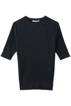 【スローン/SLOANE】の18Gワイドリブ シルク 5分袖クルーネック ネイビー|ID: prp329100004894707 ipo3291000000036589743