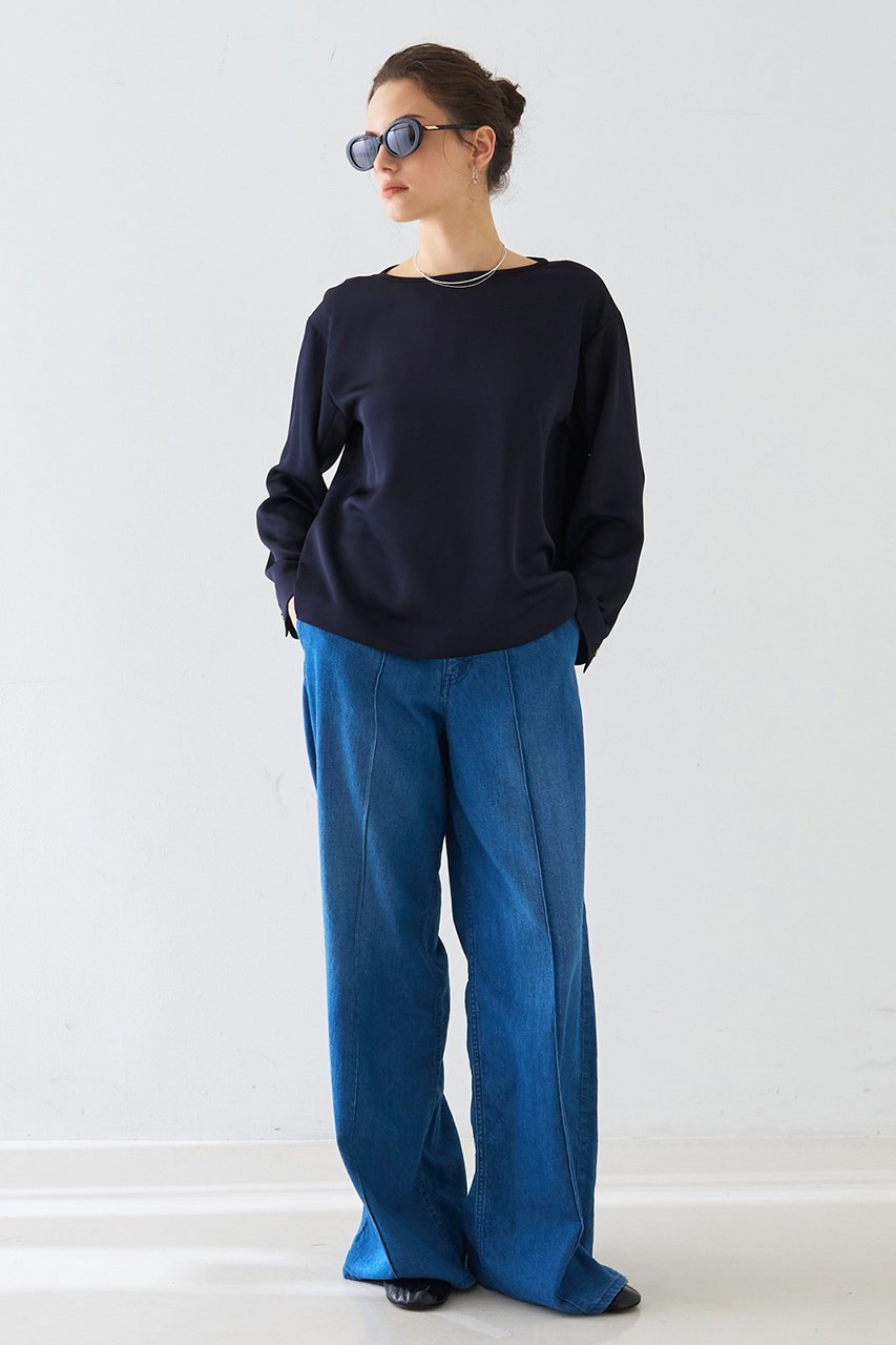 【デザイン ワークス/DESIGN WORKS】の【セットアップ対応】グレースボートネックブラウス 人気、トレンドファッション・服の通販 founy(ファニー) ファッション Fashion レディースファッション Fashion for Women トップス・カットソー Cut & Sew Tops シャツ・ブラウス・オフィスカジュアル Elegant Blouses & Button-Ups スリーブ Sleeve, Long Sleeve / Short Sleeve セットアップ Set-Up, Coordinated Outfit デコルテ Décolleté, Neckline ロング Long, Long-Length エレガント 上品 Elegant other-8|ID: prp329100004894712 ipo3291000000036589799