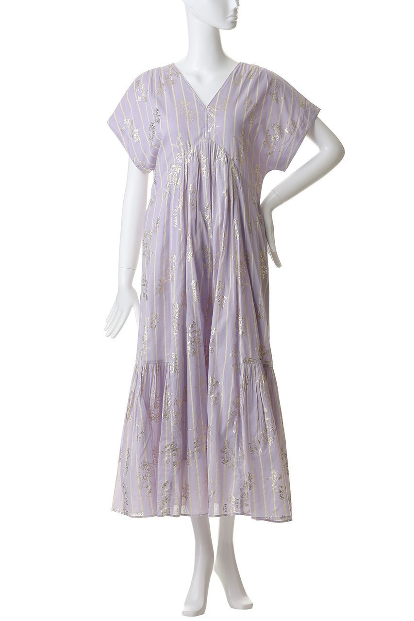 【ヌキテパ/NE QUITTEZ PAS】のCotton Voile Stripe Anemone Foil Print フレンチスリーブドレス 人気、トレンドファッション・服の通販 founy(ファニー) ファッション Fashion レディースファッション Fashion for Women ワンピース Dresses フォーマル・パーティードレス・結婚式用ドレス Elegant & Casual Dresses チュニック Tunic Tops & Dresses ギャザー Gathered, Ruffled サンダル Sandals, Summer Shoes ジュエリー Jewelry, Accessories ストライプ Stripe, Striped Pattern チュニック Tunic, Long Top ドレス Dress, One-Piece プリント Print, Printed Pattern リゾート Resort, Vacation Style リュクス Luxury, Elegant, High-End, Chic ロング Long, Long-Length other-2|ID: prp329100004894720 ipo3291000000036589877