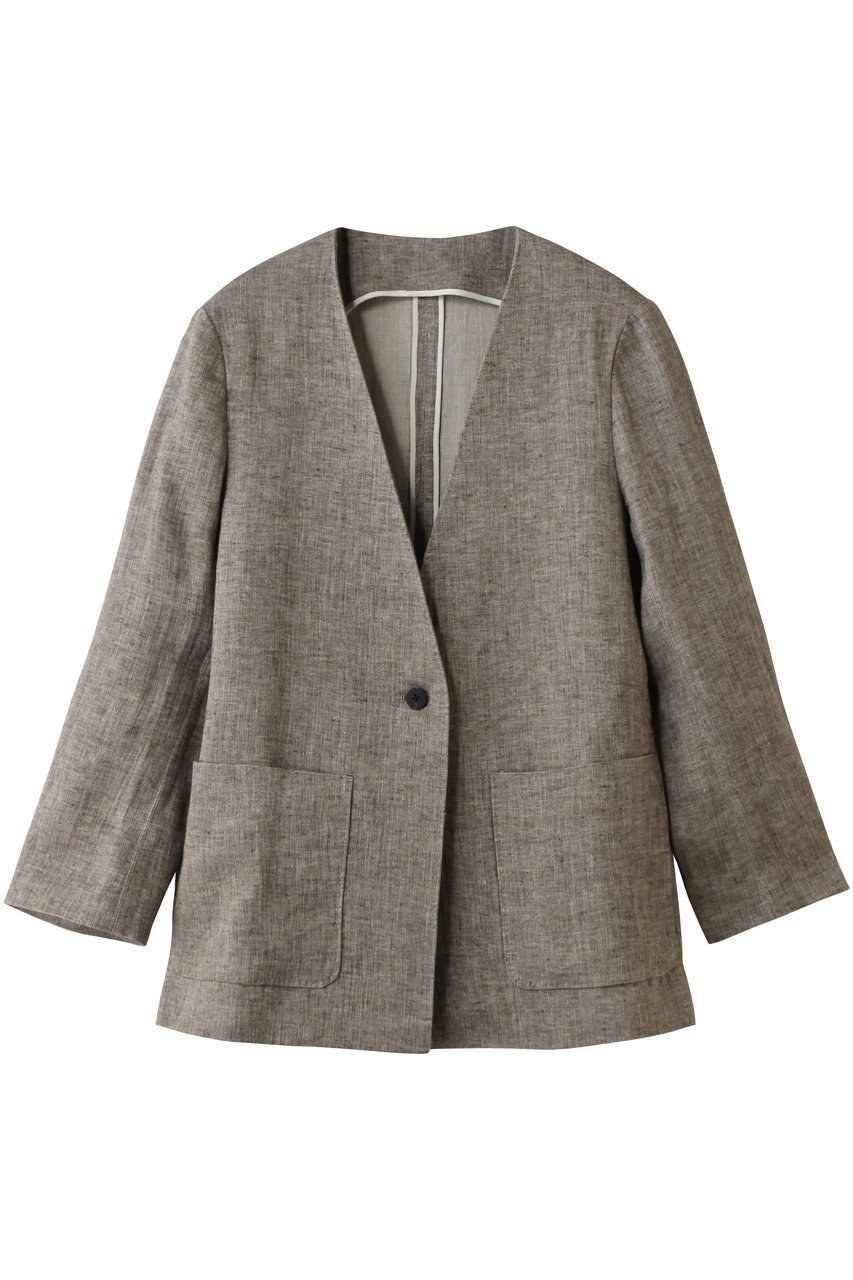 【カレンソロジー/Curensology】のダブルリネンジャケット インテリア・キッズ・メンズ・レディースファッション・服の通販 founy(ファウニー) 　ファッション　Fashion　レディースファッション　Fashion for Women　アウター　Coat / Outerwear Collection　レディースジャケット・軽アウター　Jackets　コンパクト　Compact, Small Size　ジャケット　Jacket, Outerwear　スラックス　Slacks, Dress Pants　デニム　Denim, Jeans Material　リネン　Linen, Linen Fabric　ベージュ|ID: prp329100004894746 ipo3291000000036953411